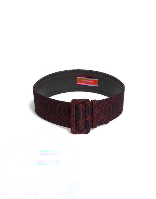 La Doublej Medium Belt Pixel Blue In Jacquard