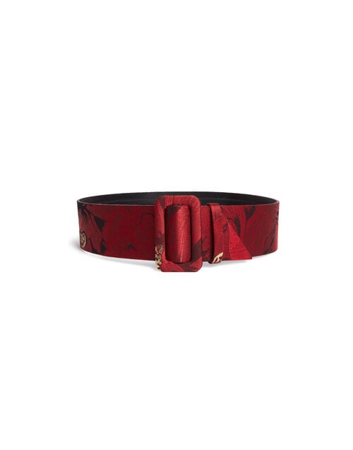 La Doublej Medium Belt Ruby Red In Jacquard