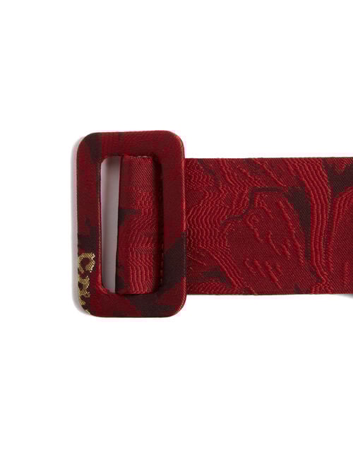 La Doublej Medium Belt Ruby Red In Jacquard