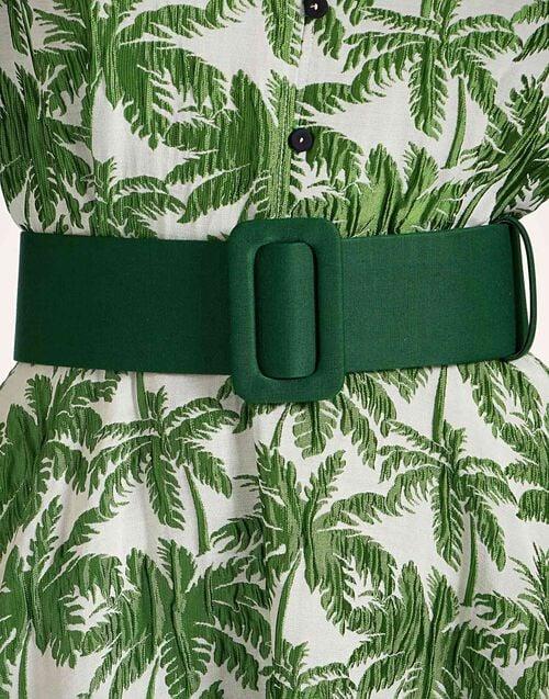 la doublej Medium Belt Solid Green in Cotton Linen