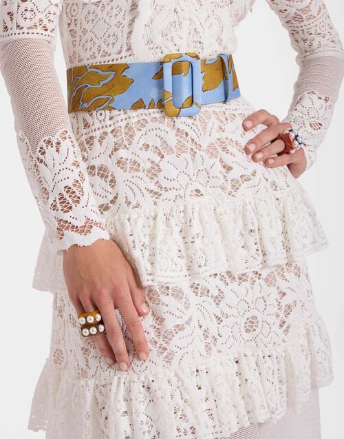 la doublej Medium Belt Tangle Light Blue in Twill