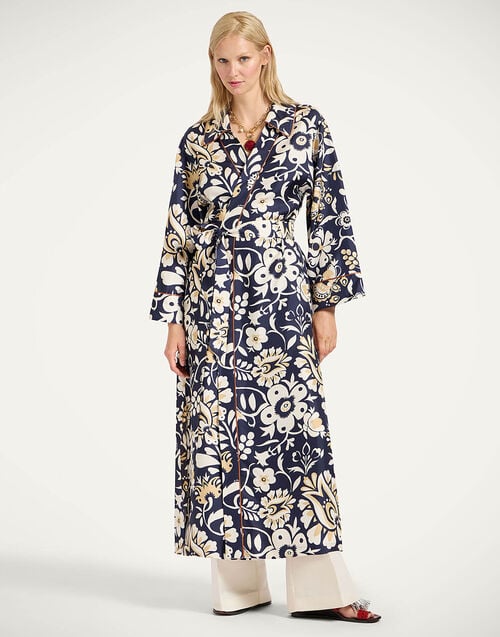 la doublej Midnight Dress Selva Blue in Silk Twill