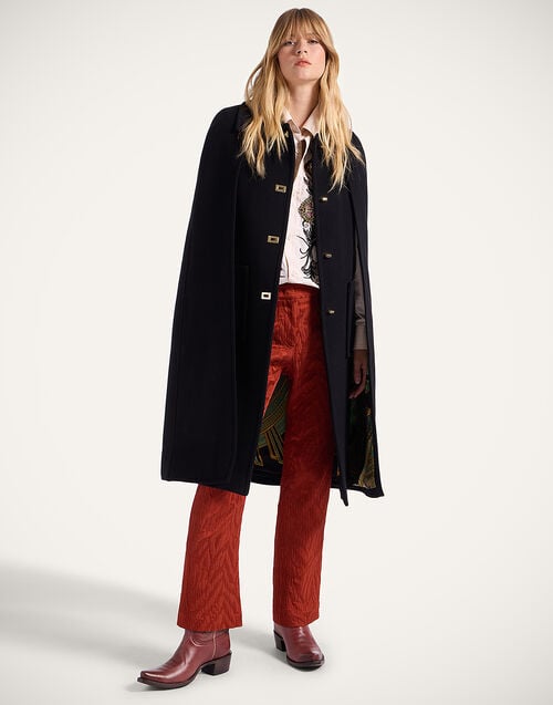 La Doublej Milano Cape Black In Wool