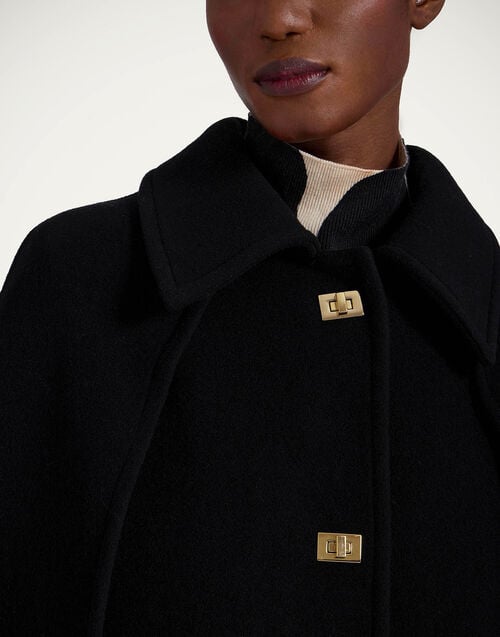 La Doublej Milano Cape Black In Wool