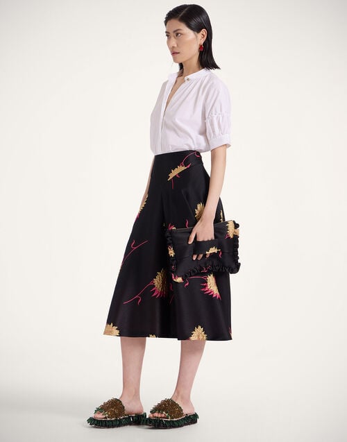 la doublej Milano Skirt Derby Black in Jacquard