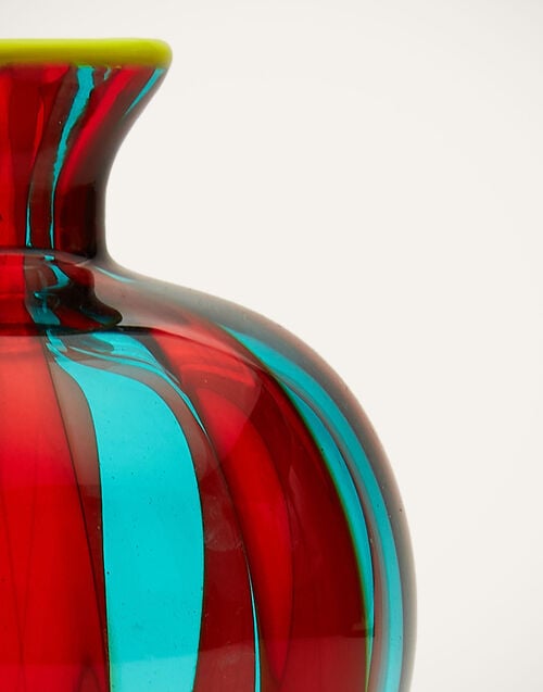 La Doublej Mini Ciccio Vase Red/Turquoise In Glass