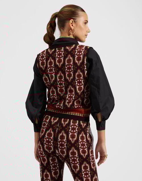 La Doublej Mini Gilet Black/Orange In Wool