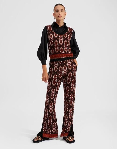 La Doublej Mini Gilet Black/Orange In Wool