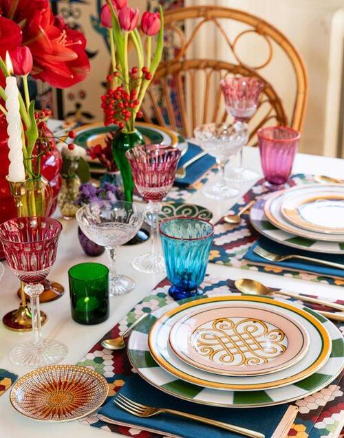 La Doublej Mini Plate Sunrays In Porcelain