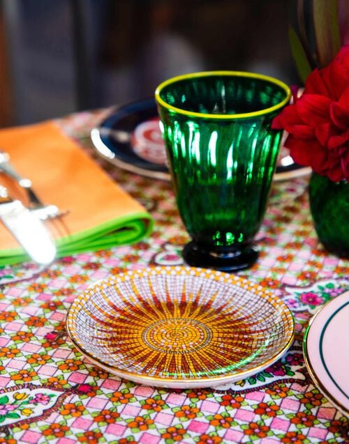 La Doublej Mini Plate Sunrays In Porcelain