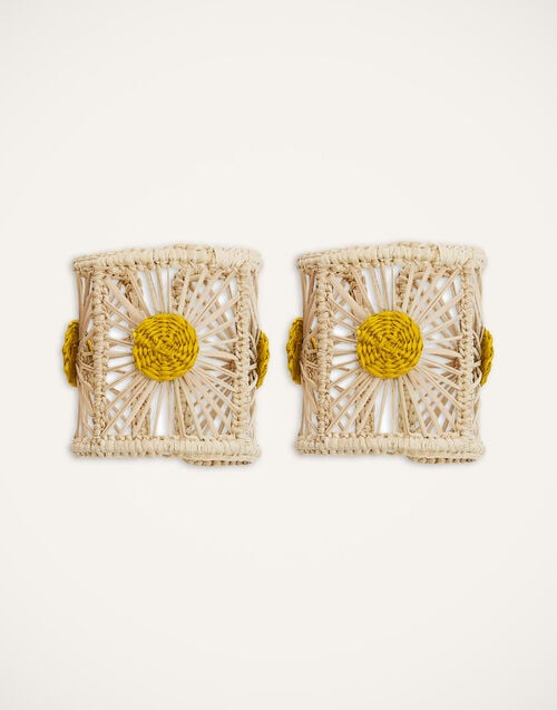 la doublej Napkin Rings Set Of 2 Yellow in Iraca
