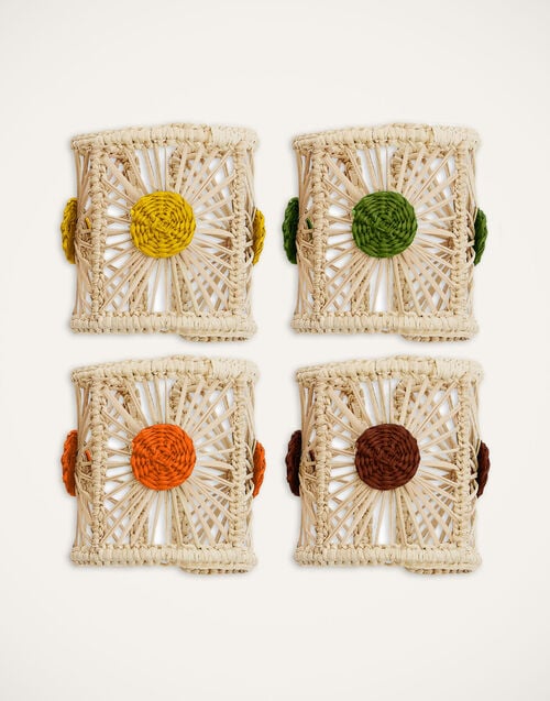 la doublej Napkin Rings Set Of 4 Mixed in Iraca
