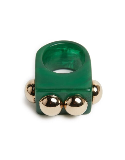 La Doublej Nefertiti Ring Green In Acrylic Resin