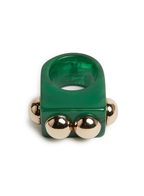 La Doublej Nefertiti Ring Green In Acrylic Resin