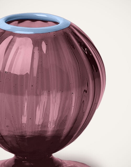 La Doublej Onion Vase Violet In Murano Glass