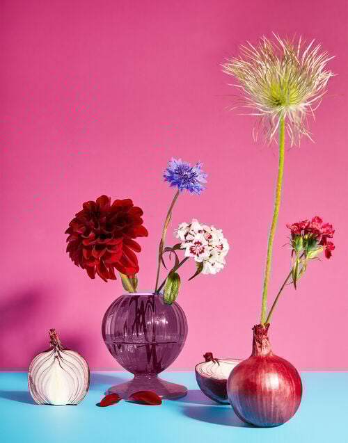 La Doublej Onion Vase Violet In Murano Glass