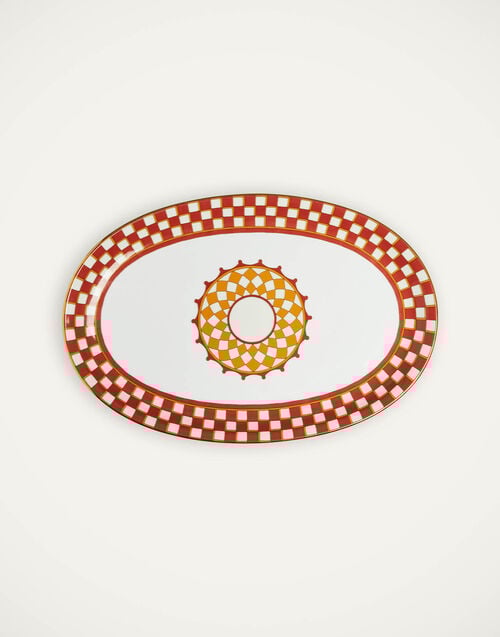 la doublej Oval Platter Apollo Brick in Porcelain
