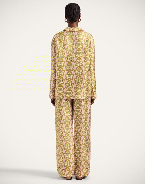 La Doublej Pajama Pants Caper Pink In Silk Twill