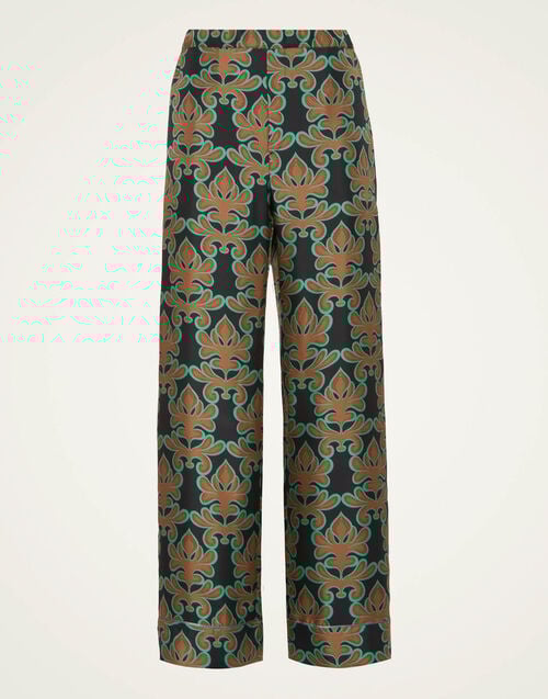 La Doublej Pajama Pants Herald Black In Silk Twill
