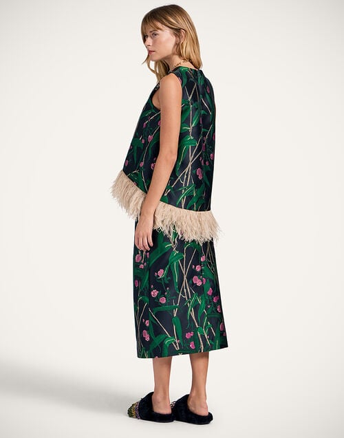 La Doublej Pencil Skirt Bamboo Black In Jacquard