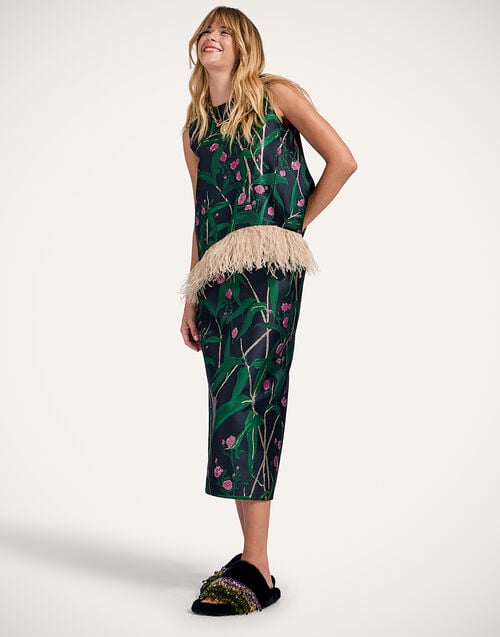 La Doublej Pencil Skirt Bamboo Black In Jacquard