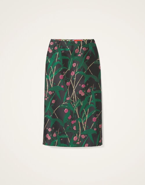La Doublej Pencil Skirt Bamboo Black In Jacquard