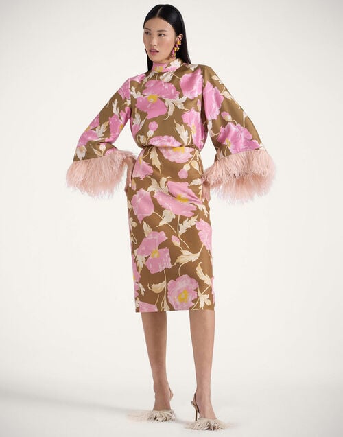 La Doublej Pencil Skirt Sylph Khaki In Cady Wool