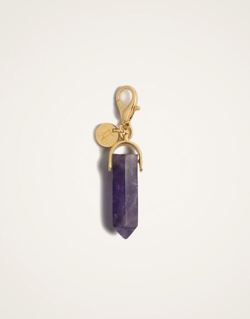 La Doublej Pillar Charm 24k Gold Plate & Amethyst
