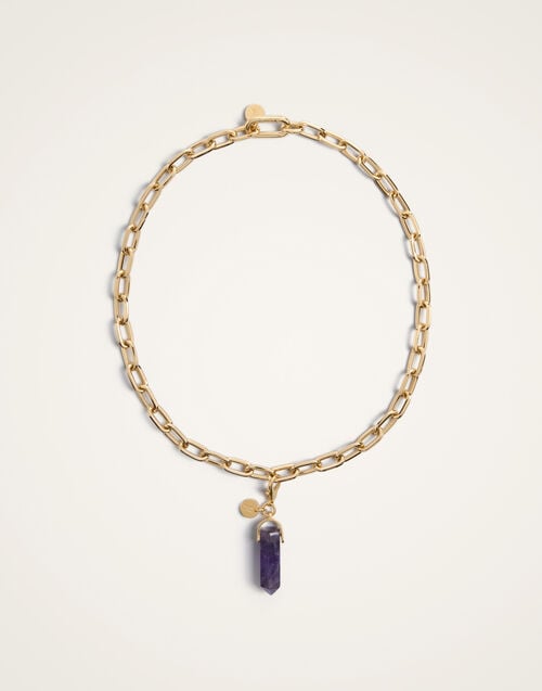 La Doublej Pillar Charm 24k Gold Plate & Amethyst