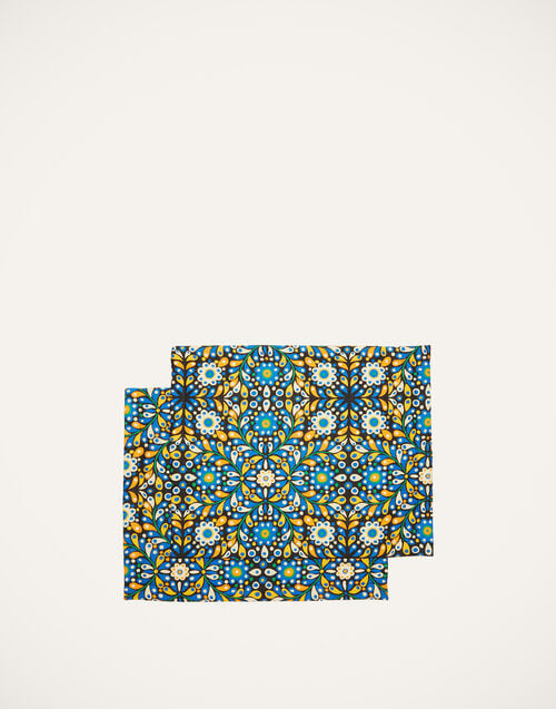 la doublej Placemat Set Of 2 Confetti Blu in Linen