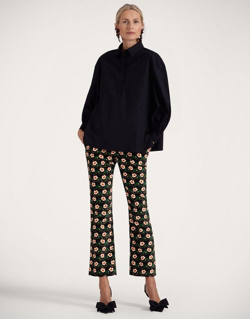 La Doublej Poet Shirt Solid Black In Cotton Poplin