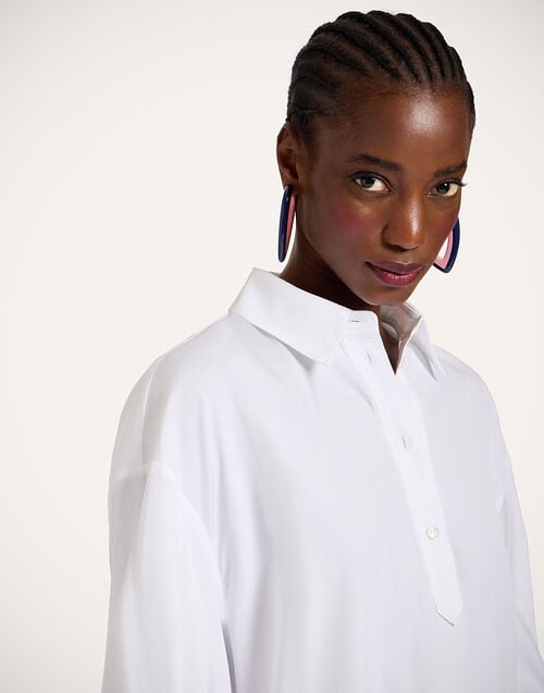 La Doublej Poet Shirt Solid White In Tailor Poplin