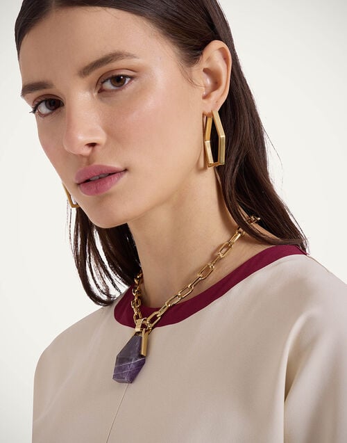 La Doublej Portal Necklace 24k Gold Plate & Amethyst