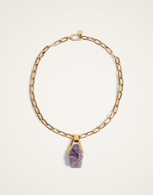 La Doublej Portal Necklace 24k Gold Plate & Amethyst