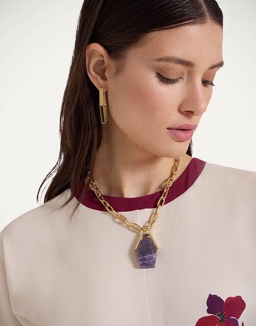 la doublej Portal Necklace 24k Gold Plate & Amethyst
