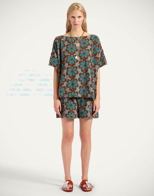 La Doublej Pull-Up Shorts Caper Rust In Terrycloth