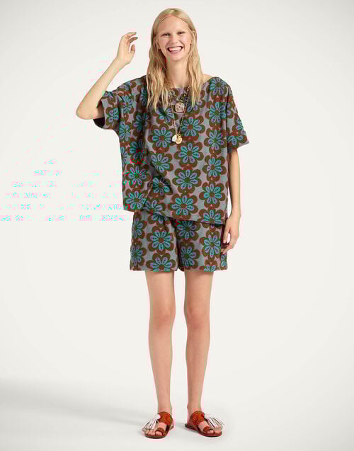 la doublej Pull-Up Shorts Caper Rust in Terrycloth