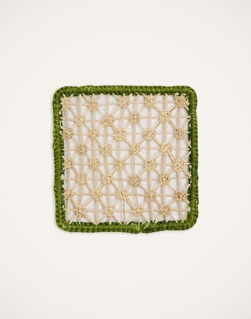 La Doublej Raffia Coaster Set Of 4 Mixed In Iraca