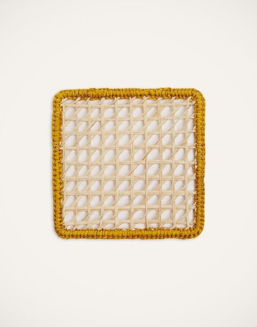 La Doublej Raffia Coaster Set Of 4 Mixed In Iraca