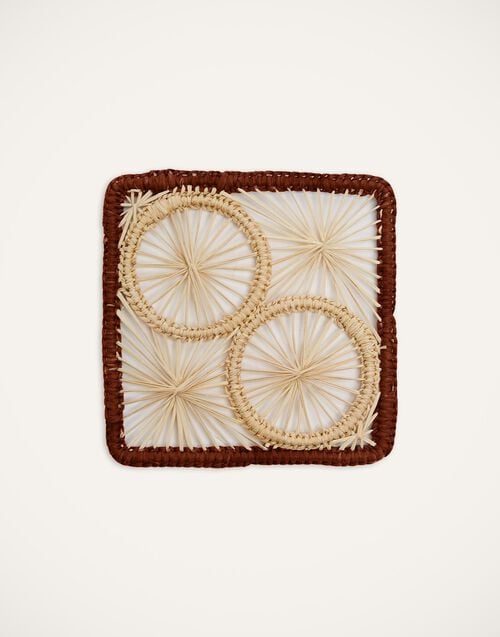 La Doublej Raffia Coaster Set Of 4 Mixed In Iraca