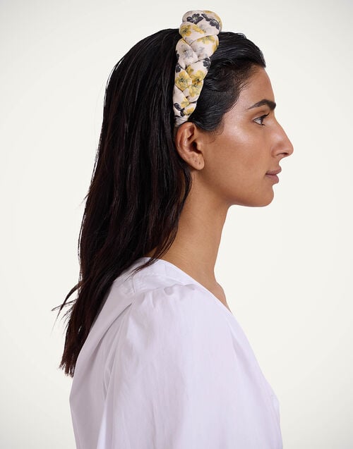 la doublej Rapunzel Headband Cupid White in Twill