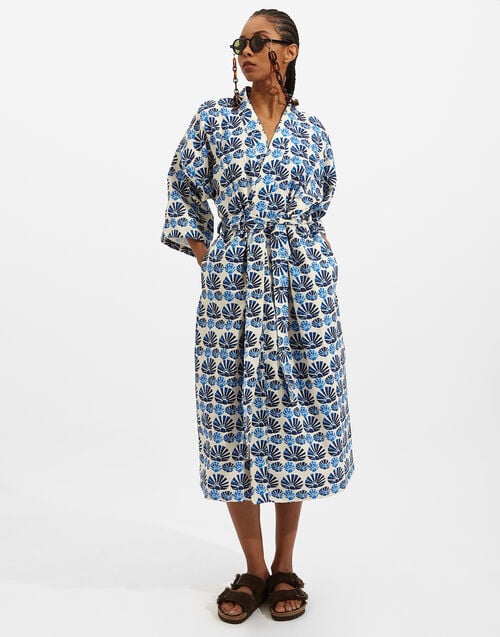 la doublej Robe Conchiglie White in Organic Cotton