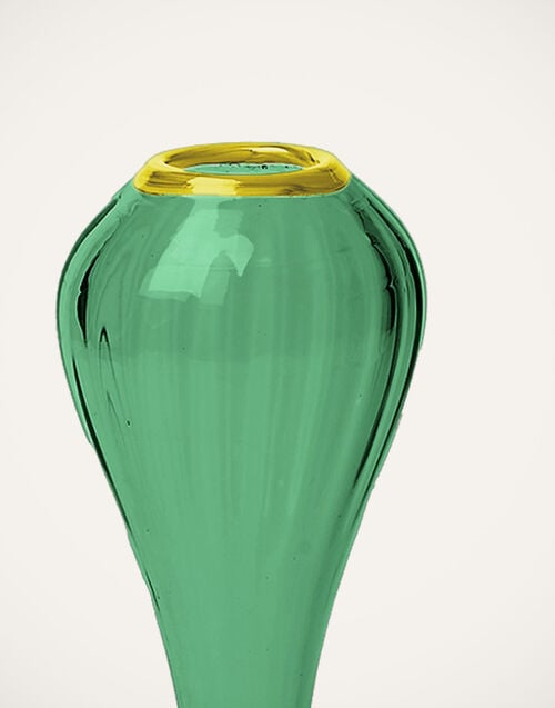 La Doublej Scallion Vase Verde In Murano Glass