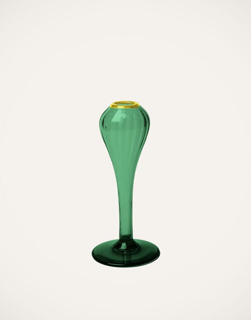 la doublej Scallion Vase Verde in Murano Glass
