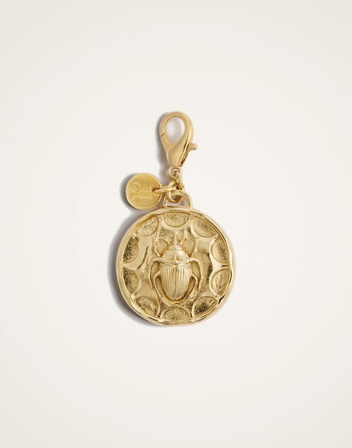 La Doublej Scarab Charm 24k Gold Plate