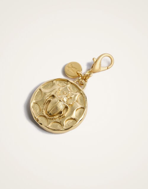 La Doublej Scarab Charm 24k Gold Plate