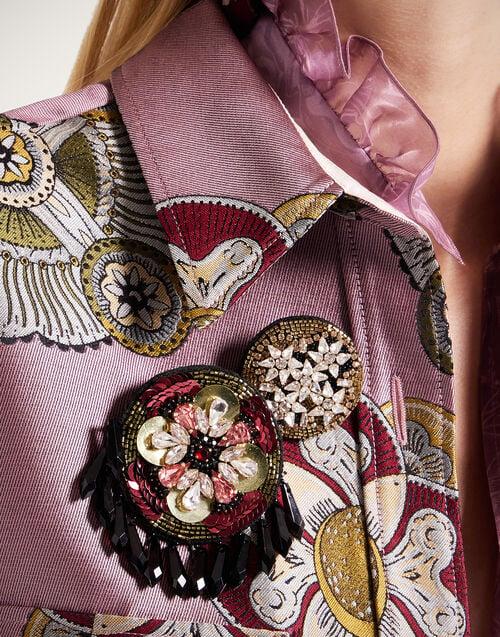 la doublej Set Of 2 Pins Nucleus Red in Embroidery