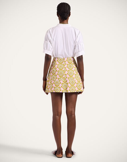 La Doublej Short Skirt Caper Pink In Rustic Cotton