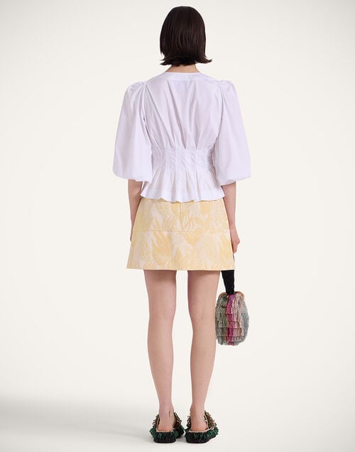 La Doublej Short Skirt Iris Yellow In Jacquard