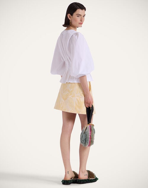 La Doublej Short Skirt Iris Yellow In Jacquard